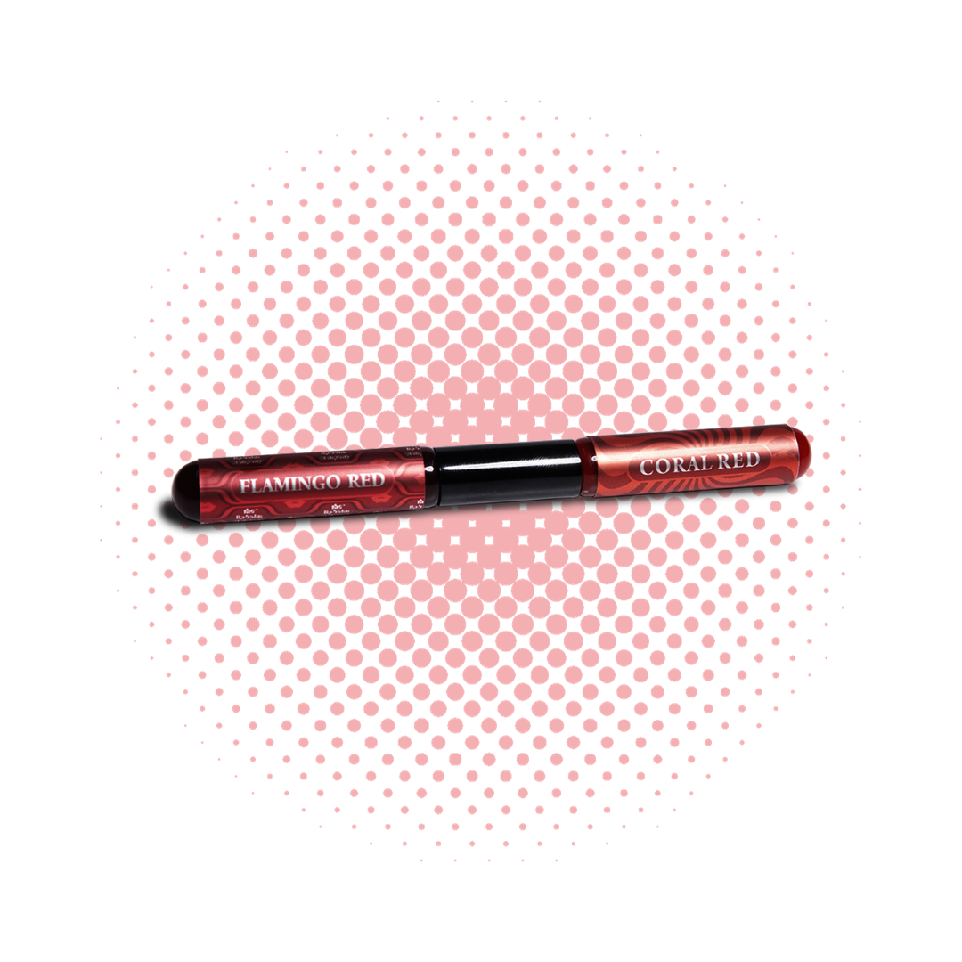 Flamingo Red-Coral Red Lip Gloss Combo